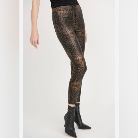 Joseph Ribkoff Pants - Joseph Ribkoff Iridescent Animal Print Slimming Pants Brown & Black Size 6